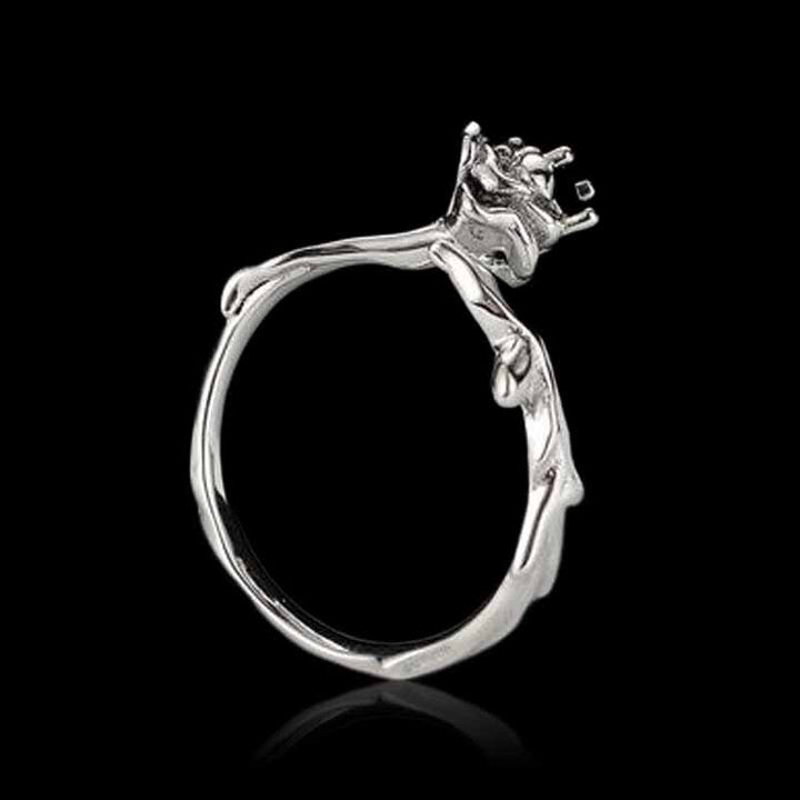 Simple Rose 925 Sterling Silver Open Ring 04 | RoyalLuster.com