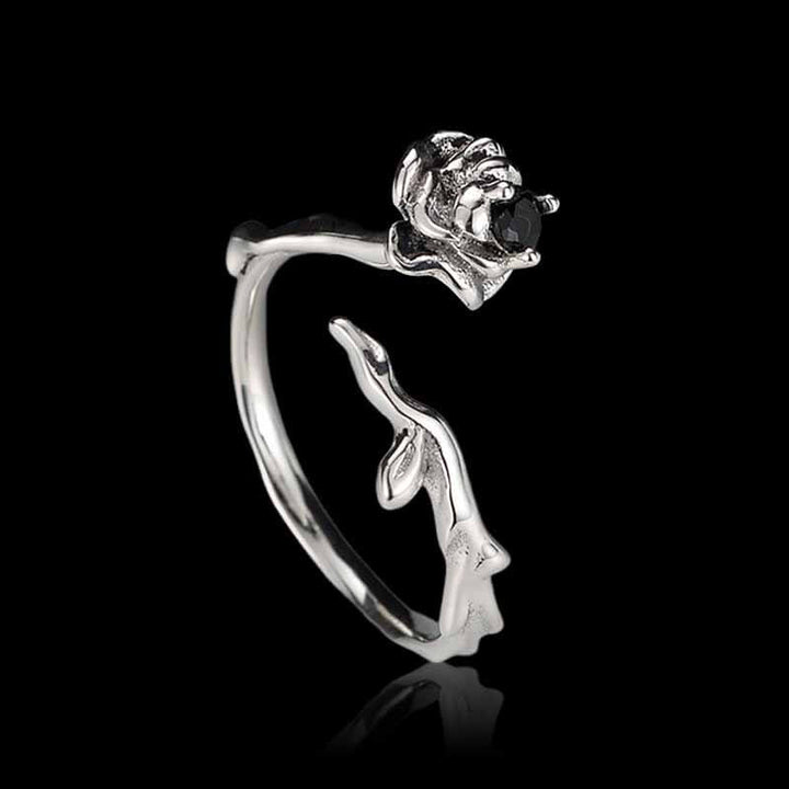 Simple Rose 925 Sterling Silver Open Ring 05 | RoyalLuster.com