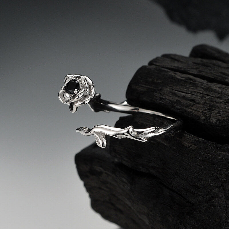 Simple Rose 925 Sterling Silver Open Ring