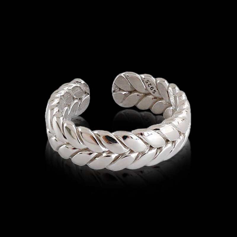 Simple Twist 925 Sterling Silver Open Ring 01 | RoyalLuster.com